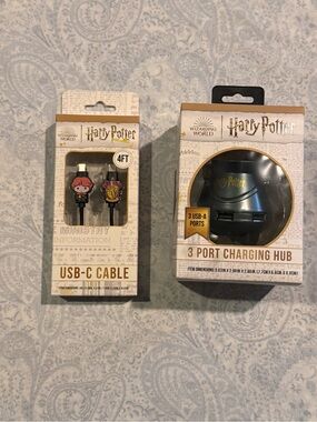 Harry Potter 4 ft. USB-C Cables and Cauldron 3 USB A Ports Charging Hub